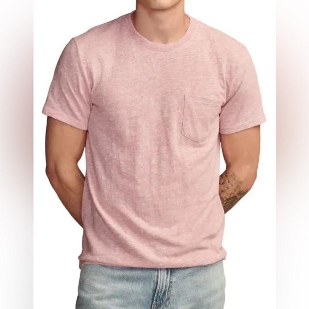 Lucky Brand Men's Light Pink Short Sleeve Tee